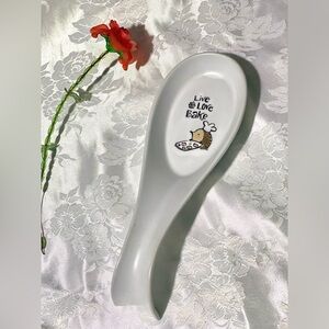 Prima Design Ceramic 9in “Live Love Bake”Spoon Rest